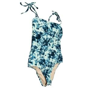Kona Sol One Piece Swimsuit Womens Medium Blue Tie Dye Adjustable Straps Padded